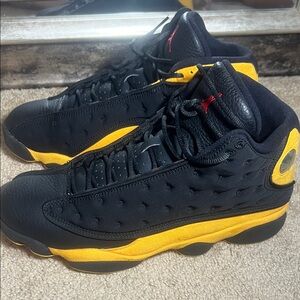 Jordan Black and Yellow Sneakers